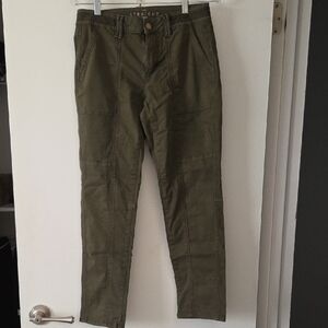 Olive Green Straight Fit Pants
